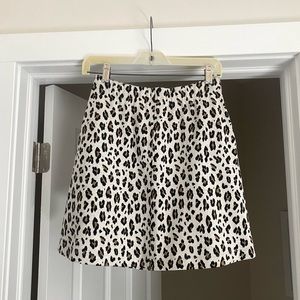 Loft Petite knit leopard print skirt size XS